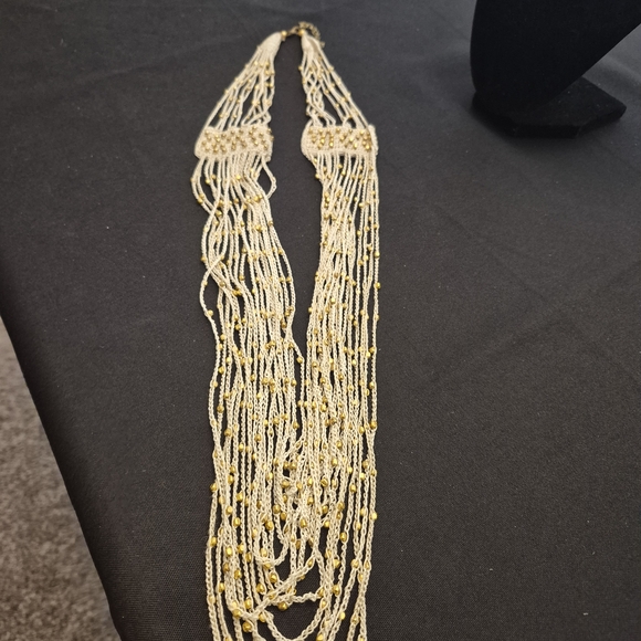 Elegant Gold Beaded Necklace - Picture 2 of 6